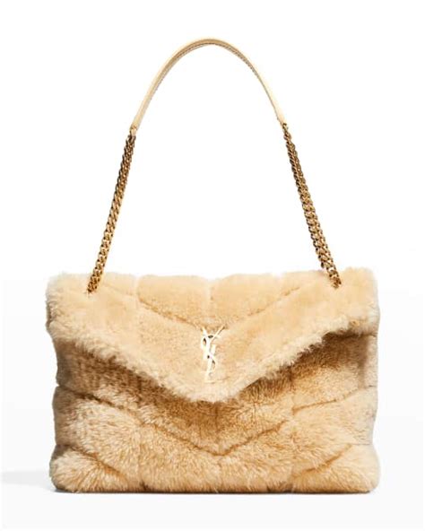 ysl puffer shearling bag|YSL denim puffer.